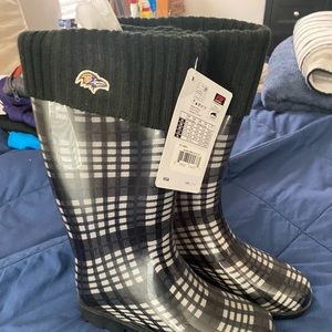 NWT Baltimore Ravens Rain Boots Size Small (7-8)